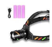 TEMU Tres Baterías 18650, 10 Horas de Autonomía. LED de Largo Alcance un de Encapsulación Mejorado para una Mayor Durabilidad. Con de , se a con Gran Practicidad. La Cabeza Ajustable