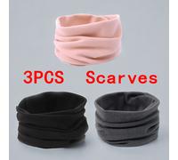 TEMU Tres protectores de cuello cálidos y cortavientos de color sólido, bufandas versátiles para niños y niñas, perfectas para la protección del cuello en otoño e invierno