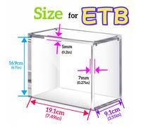 TEMU tu Tamaño - de Exhibición Acrílica Apilable de 5mm para o Elite Trainer Box (ETB), con Cierre Magnético Transparente para Tarjetas Coleccionables, Figuras y Memorabilia Deportiva