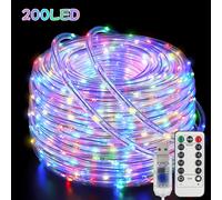 TEMU Tubo LED de 50/100/200 Luces con USB | 8 y Control Remoto, Ideal para Decoraciones de Navidad, Halloween, Acción de Gracias, Piscina, Patio, Iluminación para Camping