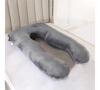 TEMU U-Shaped Pregnancy Pillow for Expecting Moms - Soft, Ergonomic Lumbar Support Cushion with Removable Pillowcase, Polyester Material, During Pregnancy, Ideal Christmas or New Year Gift