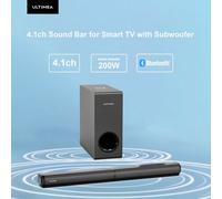 TEMU ULTIMEA Barra de Sonido 200W con Subwoofer, 4.1 para Smart TV, Barra de Sonido Desmontable , Bluetooth 5.3, Bajos Ajustables, 3 de EQ, ARC/OPT/AUX