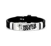 TEMU Un accesorio con forma de diseñado con la "NEVER GIVE UP" el de . de acero inoxidable 202 202 y silicona, como fuente de autoestimulación