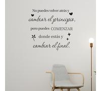 TEMU Un adhesivo de pared de vinilo con una en español que dice: 'No puedes regresar al , pero el presente', para decorar salas de estar, dormitorios, comedores