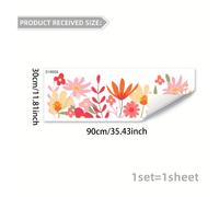 TEMU Un adhesivo estático floral colorido de 30*90cm para ventana | cara , material de PVC, estilo contemporáneo, de un solo uso