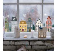 TEMU Un adhesivo para ventana que múltiples , de un "paisaje exterior a " distintivo. Utiliza adhesión electrostática e es ideal para adornar baños, aseos y ventanas.