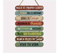 TEMU Un adorno decorativo de pared con una en español, diseñado para a los niños y adolescentes con una hacia . Se asemeja a una tabla de madera un regalo ideal.