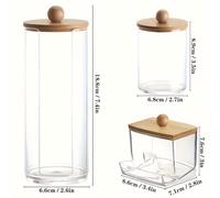 TEMU Un almacenamiento transparente adecuado para bolas, hisopos, discos de maquillaje y palillos de hilo dental, con para la organización y el almacenamiento del hogar