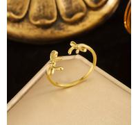 TEMU Un anillo abierto de acero inoxidable con un diseño y una forma de hueco es para que las mujeres lo lleven a fiestas o lo regalen a sus