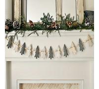TEMU Un aro perfectamente combinado con 12 árboles y cuentas de madera, decoración , adorno navideño, decoración para chimenea, será tu decoración ideal para Navidad e Halloween