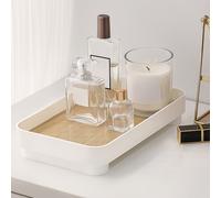 TEMU Un Bandeja de Almacenamiento Multifuncional de Madera para Cosméticos, Perfumes y Llaves, para Organizar tu Tocador y Reducir