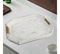 TEMU Un bandeja de madera de estilo un diseño hermoso, adecuada para la decoración del hogar se puede utilizar en o la cocina como una bandeja multifuncional. (Sin ) (Sin )