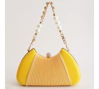 TEMU Un bolso de de noche para mujer con una cadena de perlas y pedrería, adecuado para y fiestas, de arrugado, se puede utilizar como bolso de o bandolera.