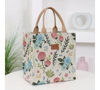 TEMU Un bolso de portátil y espacioso, de un tejido de nailon con un diseño de tejido floral, que una bolsa interior con cremallera, para ir al trabajo y hacer compras.