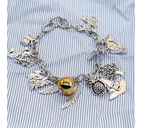 TEMU Un brazalete de moda Harry Potter que de metal de la serie Harry Potter Magical Academy, junto con un , una escoba, un , una , gafas, un libro de , para regalos de Navidad, regalos de Halloween