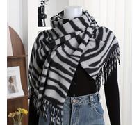 TEMU Un bufanda gruesa y elegante con estampado de cebra para otoño e invierno, para decoración y , disponible en varios colores