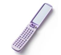 TEMU Un cepillo de pelo que se limpia y un espejo, diseñado para mujeres y niñas, con un diseño compacto y portátil adecuado para el trabajo, y los toques diarios