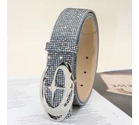 TEMU Un cinturón de vidrio con forma de diamante y lentejuelas, para uso casual y para mujeres