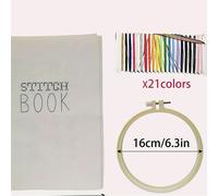 TEMU Un conjunto completo de libros de bordado con instrucciones y un guía de costura con código - un manual de costura versátil que páginas de práctica de tela, un de costuras y un cuadro