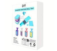 TEMU Un conjunto de 12 bandejas de herramientas de pintura de diamantes con embudos, incluyendo una cubierta para la bandeja de devolución de diamantes para accesorios de bordado de diamantes.