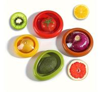 TEMU Un conjunto de 4 contenedores de silicona para , cajas de almacenamiento reutilizables para , ideales para aguacates, tomates y perfectas para ajo, cebollas, limones y patatas.
