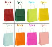 TEMU Un conjunto de 48 bolsas de regalo de papel con de cinta mezclados - Adecuadas para Navidad, Halloween, , duchas, manualidades, y suministros de - Presentando 8 colores vibrantes.