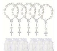 TEMU Un conjunto de 50 pulseras de de ángel francés con 50 bolsas de muselina, perfectas para regalos diarios, bautismos y pequeños favores de fiesta de .