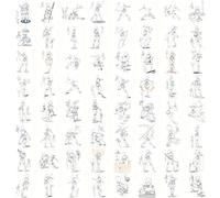 TEMU Un conjunto de 64 plantillas dinámicas para de anatomía , diseñadas específicamente para la práctica de dibujo a