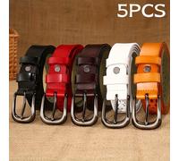 TEMU Un conjunto de cinturones versátiles para mujer con hebillas de pin, disponibles en colores, con un elegante diseño hueco.