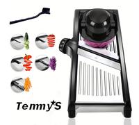 TEMU Un conjunto de cortadores de mandolina de cocina, cortadores de acero inoxidable ajustables para verduras para hacer chips de cebolla y rebanadas de verduras francesas.