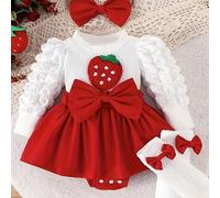 TEMU Un conjunto de dos piezas que un body de larga y una falda con para bebés, para las más pequeñas y con diseños de dibujos animados, ideal para exteriores.