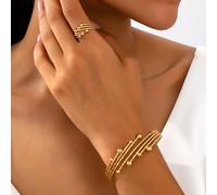 TEMU Un conjunto de dos pulseras y anillos de , elegantes y minimalistas para mujer, perfectos para uso casual, fiestas, looks vintage y un de sensualidad
