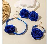 TEMU Un conjunto de piezas con francesa, un collar de terciopelo coreano fucsia y un colgante de , como regalo para y reuniones