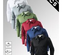 TEMU Un conjunto de polos de larga para hombre, con un diseño de color sólido y combinaciones versátiles, adecuados para varios estilos, incluyendo viajes, negocios, golf y tejidos de punto.