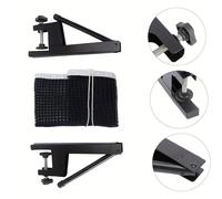 TEMU Un conjunto de red de tenis de mesa completo, que dos marcos de soporte de metal y de tenis de mesa de material PE, es para entrenar, con un de red ajustable de calidad.