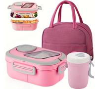 TEMU Un conjunto de tres artículos que una bolsa dentro de otra y una bolsa térmica, con una bolsa tote plegable de gran capacidad para usar en clases, universidades, oficinas, camping y picnics.