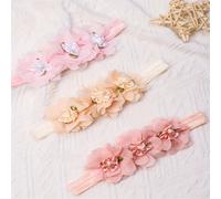 TEMU Un conjunto de tres diademas elásticas florales de gasa patchwork hechas a , con un estilo bohemio lindo y para