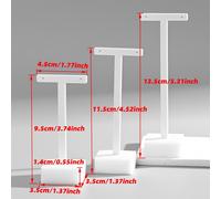 TEMU Un conjunto de tres soportes de exhibición de aretes acrílicos blancos de diferentes para exhibir joyas y organizar accesorios.