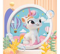 TEMU Un conjunto de unicornio para principiantes de pintura de diamantes a , regalo de Navidad Halloween artesanía, decoración DIY, marco de fotos