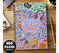 TEMU Un cuaderno de K-Pop - Con vibrantes diseños de K-Drama con de auriculares y , 100 páginas, para viajes, trabajo, o como regalo para fans, , y hermanas, un regalo ideal para entusiastas del Kpop