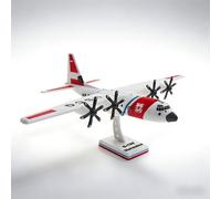 TEMU Un del avión de rescate HC-130 con un soporte de exhibición, que una réplica de aviación y blanca. Esta decoración de escritorio es para uso doméstico o en .