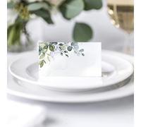 TEMU ¡ un elegante a tu con 50 tarjetas de asiento plegables con hojas verdes acuarela para y fiestas!