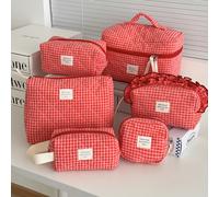 TEMU Un elegante set de maletín de maquillaje de piezas con diseño de frambuesa , para viajes y almacenamiento, con un bolso de de gran capacidad