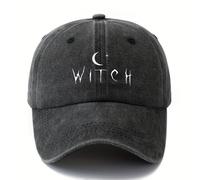 TEMU Un elegante y versátil gorro de béisbol unisex con estampado de bruja, que un de luna retro, para actividades al aire libre como vacaciones, viajes y camping. Ideal para Halloween.