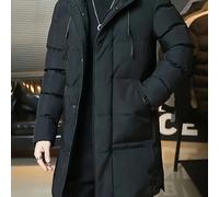 TEMU ¡Un Éxito, ¡Vamos! Abrigo para Hombre, de Invierno de Media con Capucha, Chaqueta Casual y Acogedora, Abrigo Largo de Invierno para Hombre, Ropa Gruesa para Otoño e Invierno.