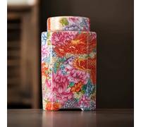 TEMU Un frasco decorativo de estilo vintage de cerámica esmaltada de lados, ideal para la decoración del hogar, celebraciones y decoración de oficinas. También como un regalo festivo.