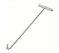 TEMU Un gancho metálico extendido de T que mide 27.56 pulgadas de largo, diseñado para usar con tapas de alcantarillado, puertas de persiana y sistemas de drenaje para y transferir mercancías