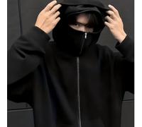 TEMU Un hoodie elegante con máscara para hombre, una sudadera de color liso para uso casual, con un bolsillo tipo , ideal para en otoño e invierno, un gran regalo