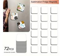 TEMU Un imán para refrigerador de sublimación de tablero de fibra de densidad media, de forma cuadrada, para decoración creativa y regalos de moda para .