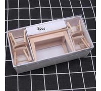 TEMU Un juego a 1/12 que de piezas de muebles de madera para una casa de muñecas, que una mesa y sillas, junto con accesorios para .